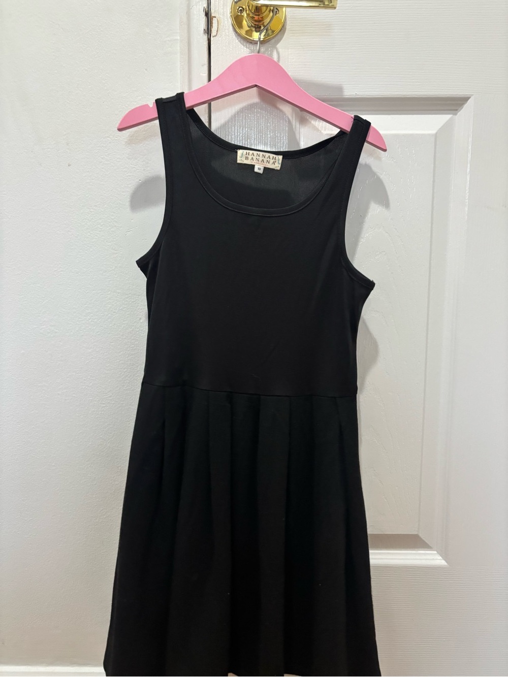 Hannah Banana Black Sleeveless A-Line Dress